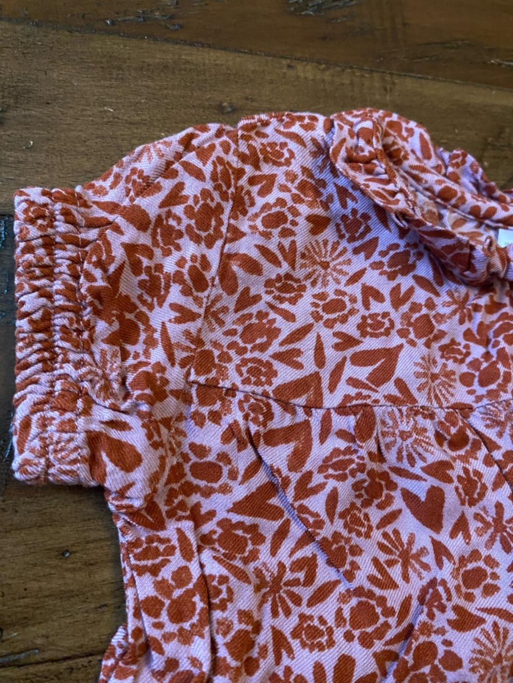 Carter's Pink and Rust Floral Infant Romper